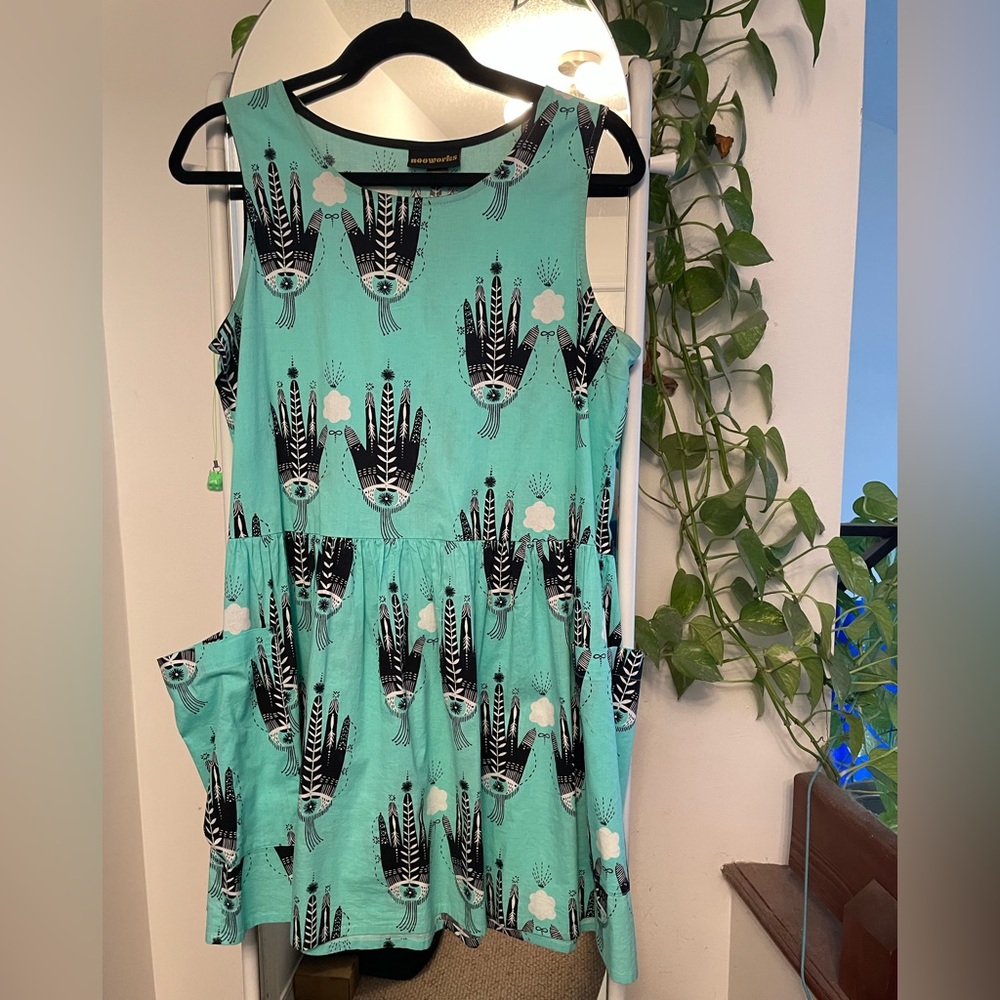 Nooworks Bunny Reiss Hamsa Hand Big Pocket Dress